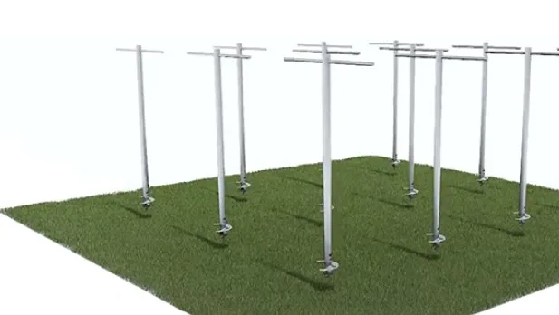 HELIX Schraubpf&auml;hle mit Halterungen werden nivelliert