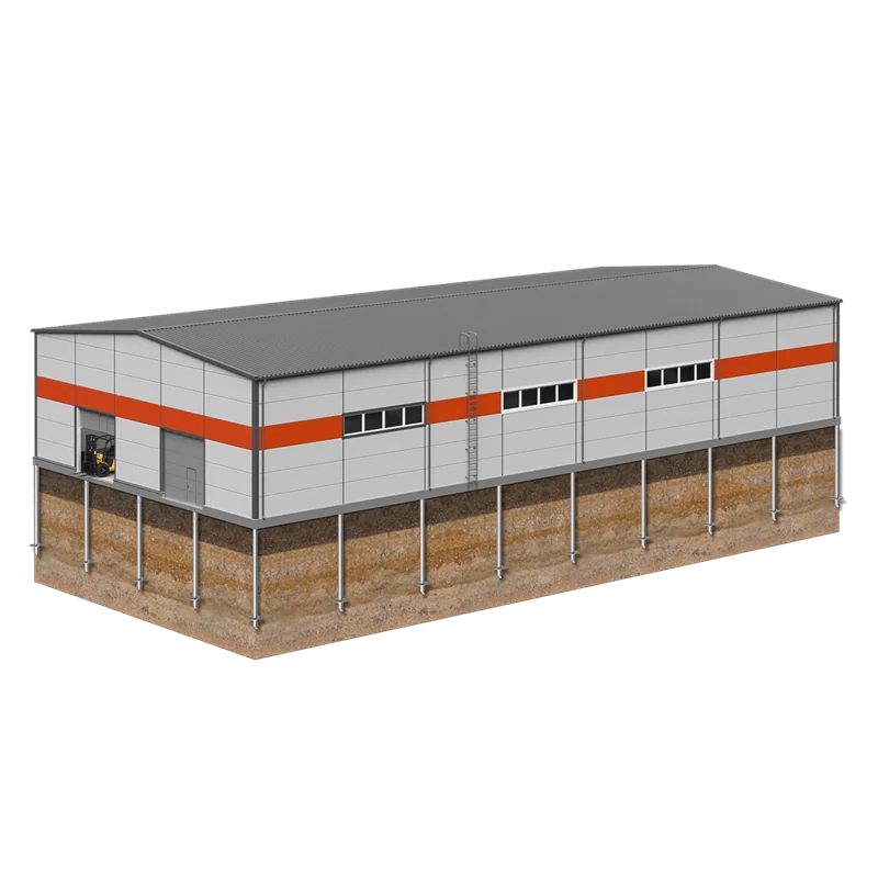 Industriehalle auf Schraubpfahl-Fundamenten