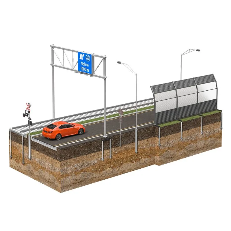 Straßen- und Schieneninfrastruktur auf Schraubpfählen